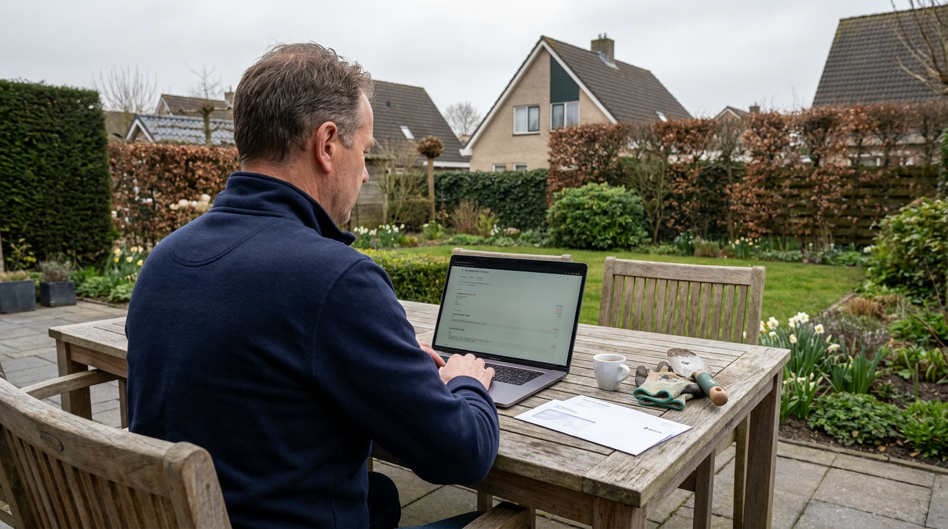 Vergelijking van hypotheek in Box 1 of Box 3 in de Taxety screening op een laptop